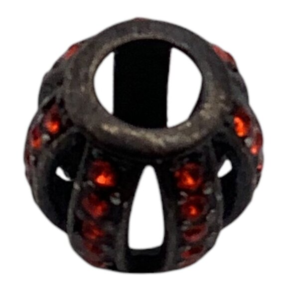 European Style Spacer Bead With Red Rhinestones For Bracelets Unisex Black - Picture 6 of 6